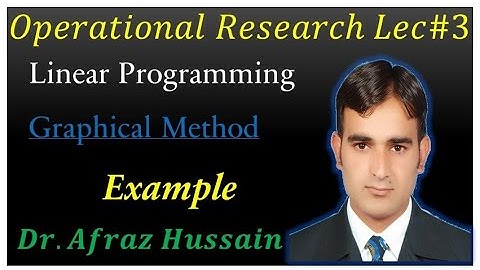Operational Research Lec-3| Linear Programming| Graphical Method| Mathecian