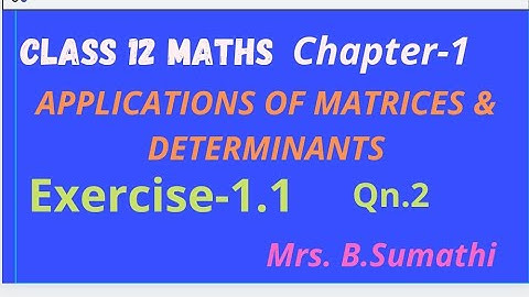 12 th MATHS EXERCISE-1.1/ Q.2/Find the inverse of the matrix