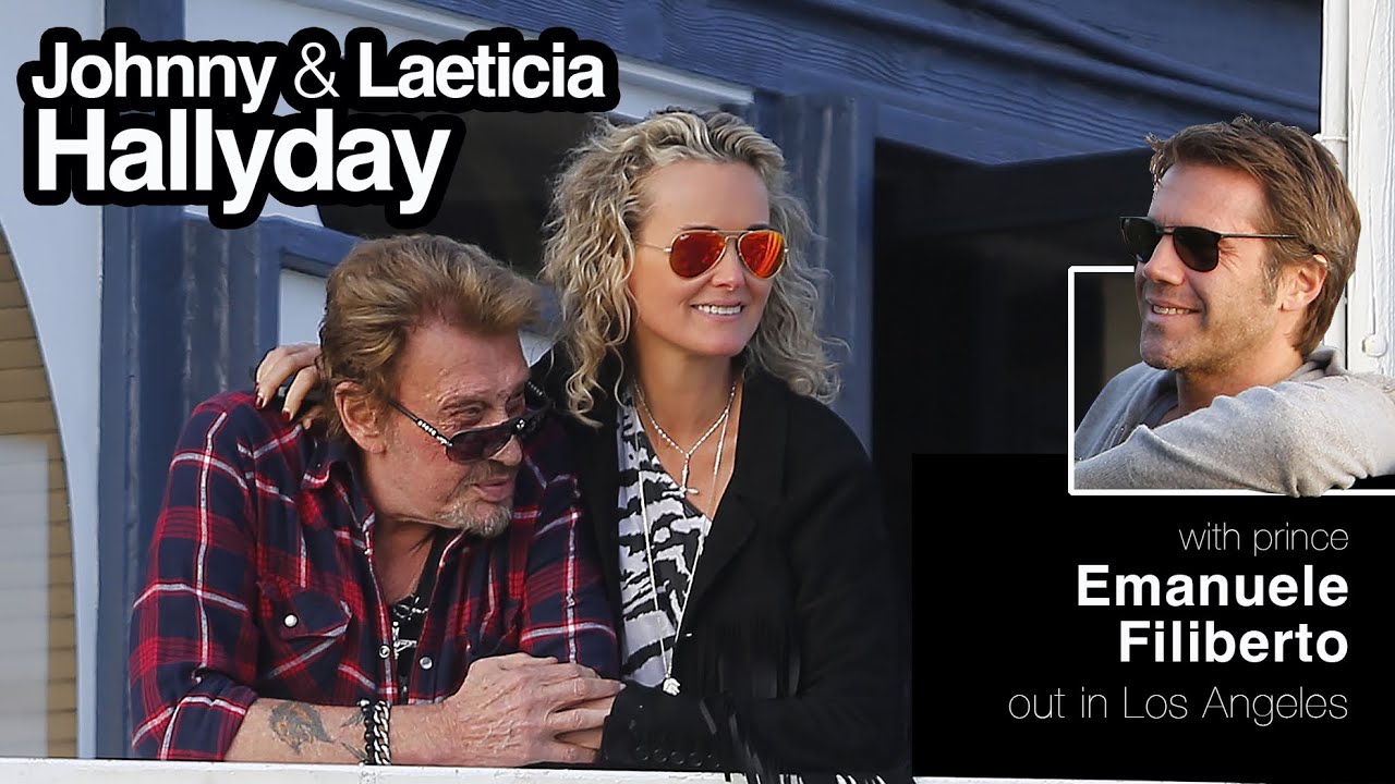 Johnny Hallyday and Laeticia Hallyday with Prince Emanuele Filiberto out in Los Angeles!