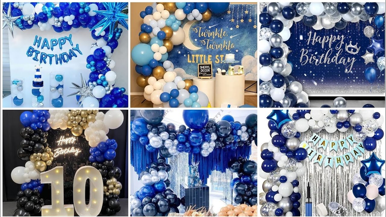 Heavy dark blue birthday decorations ideas/top luxury and arch birthday