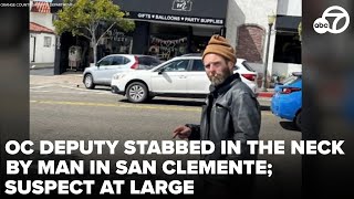 OC sheriff's deputy stabbed in the neck by man in San Clemente; suspect at large