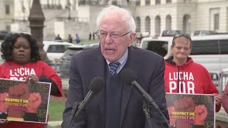 Sanders unveils $17-an-hour minimum wage bill
