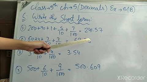 5th, (ex- 5 B ) ch-5 decimal