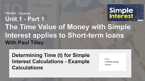 Unit 1a - Video D : Simple Interest: Determining the Time - Exercise 7.2 Problem 1, 3, 5, 13 & 17