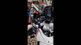 Ducati Desert X. Changing rider modes.