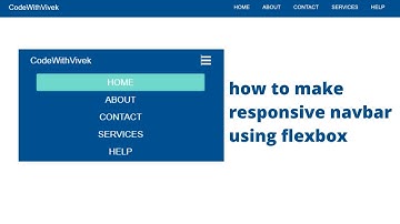 How to create responsive navbar using flexbox || Create responsive navbar using flexbox