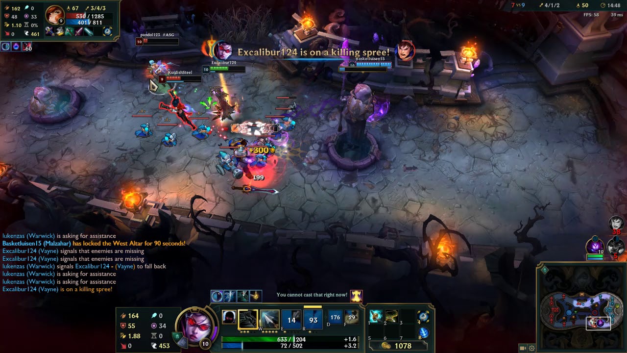 league of legends Vayne (Triple kill - Ace )