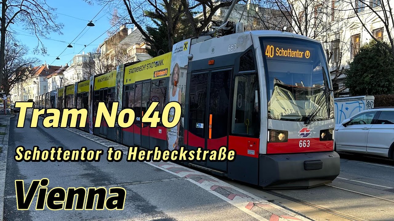 Tram 40 - Schottentor to Herbeckstraße , Vienna #vienna #trams #austria