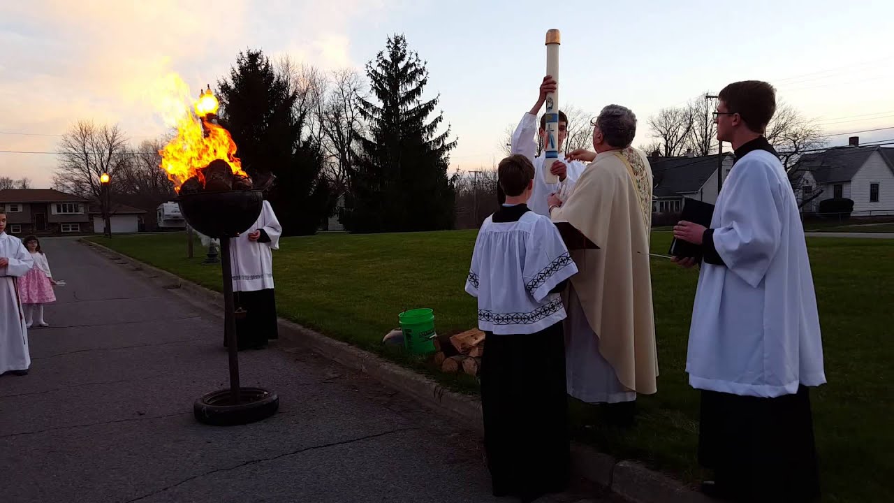 Blessing of the Easter fire and the Paschal candle YouTube