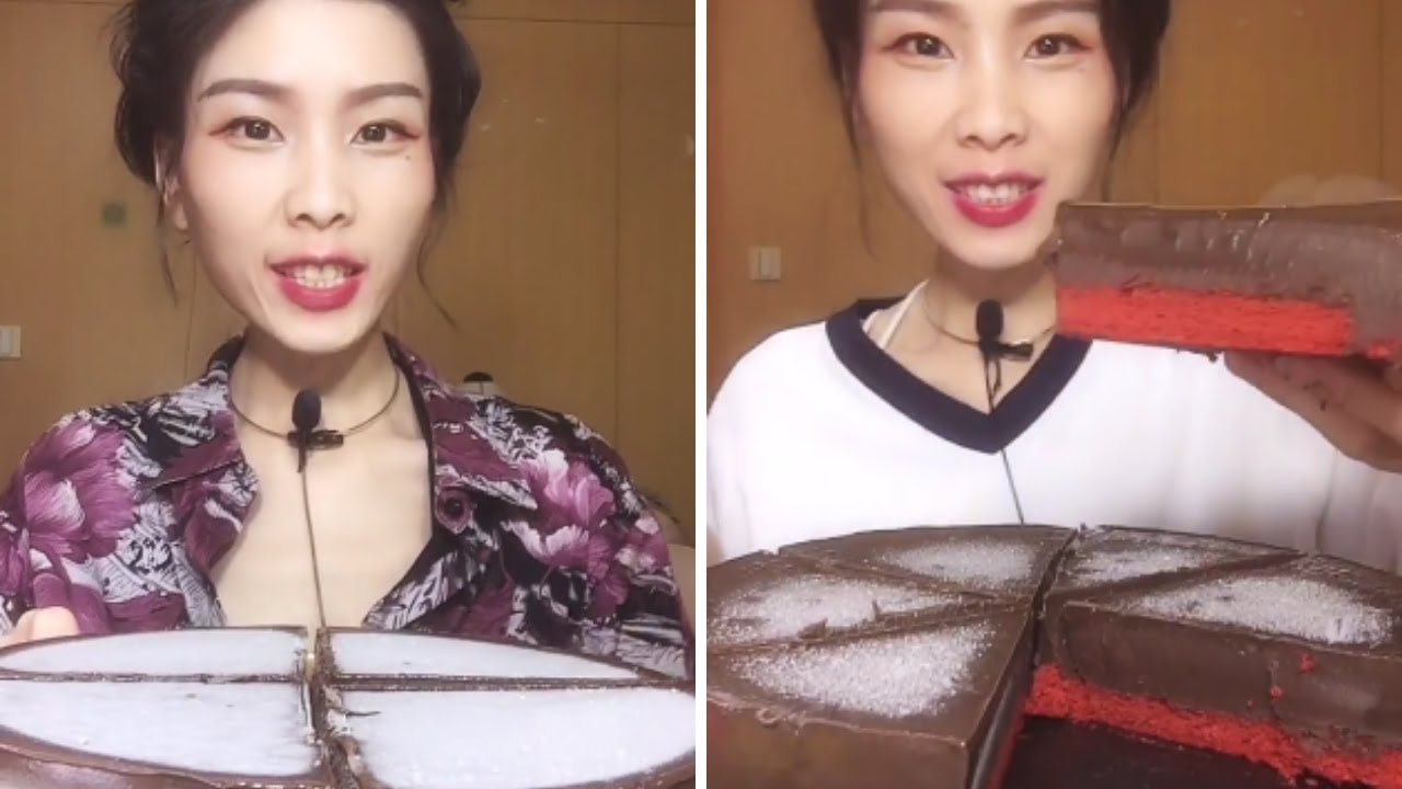 青山 CHOCOLATE FROZEN LAVA CAKE 🍰|ASMR Chinese Chocolate Mukbang Mukbang |BigBites| EatingShow|