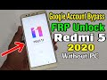 Xiaomi Redmi 5 (MDI1) FRP Unlock/ Google Account Bypass 2020 || MIUI 11 (Without PC)