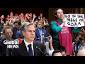 &quot;Ceasefire in Gaza!&quot; Anti-war protesters disrupt US hearing on funding Israel