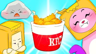 FOXY ORDERS KFC FRIED CHICKEN?! (FUNNY ANIMATED LANKYBOX VIDEOS!)