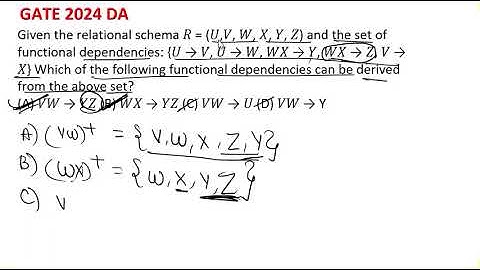 GATE DA 2024 DATABASES PYQ