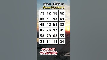 Find 3 pairs of identical numbers/STAY FOCUSED! /Dementia Prevention Quizzes/Tests.No.866