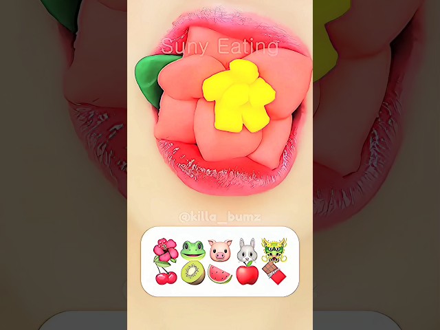 [ASMR] eating by emoji 🌺🥝 Cr:‎@Sunny_EATING_ #asmr #eatingsounds #fypシ #semogarame class=