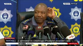 Ditebogo Junior Phalane I Gauteng SAPS briefing on two arrested in murder of 5yearold boy