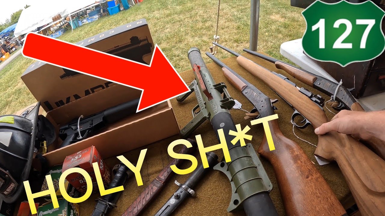 GUNS AT THE WORLDS LONGEST YARD SALE!! - YouTube