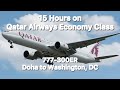 15 Hours on Qatar Airways Economy Class from Doha to Washington, DC