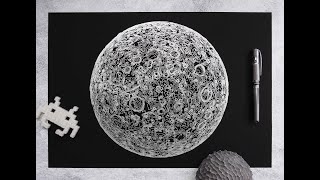 Lunar Landscape - Original Generative Art - Crafted by Code