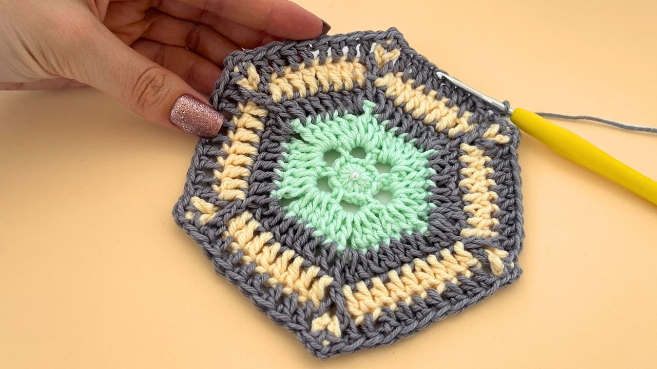 ОЧЕНЬ ЛЕГКО ВЯЗАНИЕ ШЕСТИГРАННИКА КРЮЧКОМ