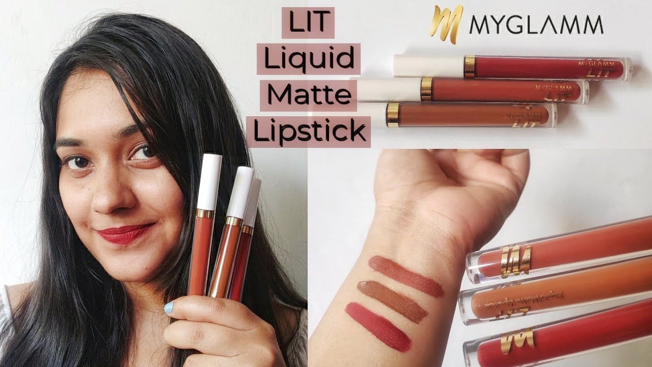 MyGlamm LIT Liquid Matte Lipstick Review and Swatches Shivani 