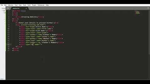 Creating Form in Sublime text