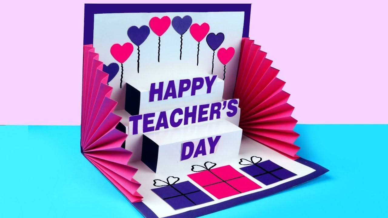 DIY Teacher s Day Pop UP Card With Drawing Handmade Teachers Day Pop 
