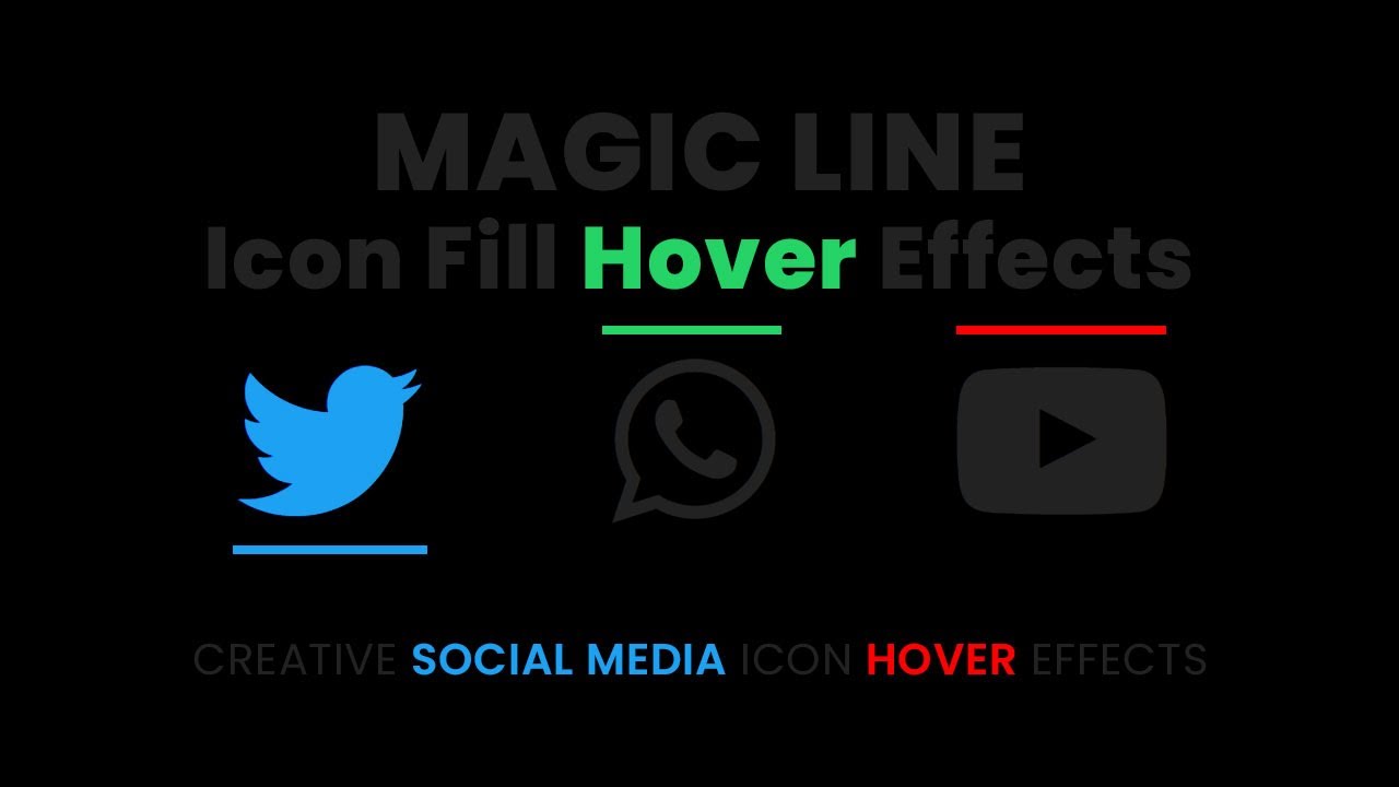 CSS Magic Line Icon Fill Hover Effects 