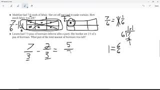 4th Grade Math: Fraction Word Problems with Models 2