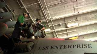 U.S Navy Aircraft Maintenance Aboard USS Enterprise