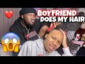 My Boyfriend Does My Natural Hair *VERY FUNNY* | VLOGMAS DAY 9