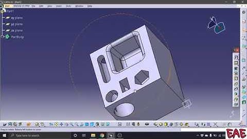 CATIA TUTORIALS IN TELUGU - TUTORIAL NO 9 - POCKET, DRAFTED FILLET POCKET, MULTI POCKET