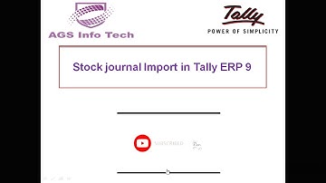 Excel to Tally Stock Journal Voucher In Tally ERP 9