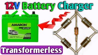 Make 12 Volt Battery Charger (Transformerless) | 12 volt power supply | Bike battery charger