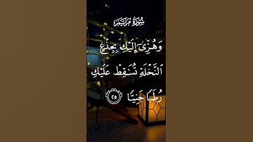 سورة مريم وهدي إليك بجذع النخلة تساقط عليك رطبا جنيا الاية ٢٥ #لايك
