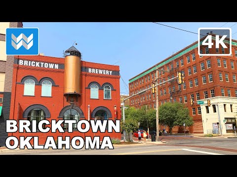 [4K] Bricktown Canal in Oklahoma City USA - Walking Tour & Travel Guide Bonus: Wheeler Ferris Wheel