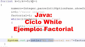 Ciclo While en Java ejemplo factorial