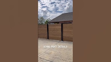 Stunning Stained DIY Horizontal Fence: Custom Posts and Black Metal Elegance! 🌟 #FenceInspiration