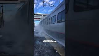 High Speed Acela kicks up Snow at Canton Junction! #amtrak #amtraktrains #amtrakacela #bullettrains