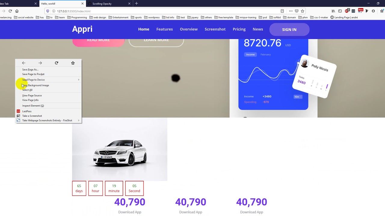 Scroll Opacity jQuery Script Uses Part 1 Class 18 YouTube