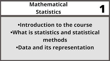 Mathematical Statistics Sta365 Lecture 01