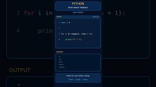 right angle triangle pattern using star #shorts #python