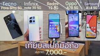 เทียบสเปกมือถือ 5G ในงบราคา 7,000 บาท จาก5ค่ายดัง ในปี 2023