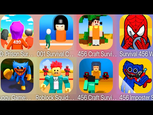 Survival 456 With Super Hero,001 Survival Challenge,Huggy I'm Coming,Roblock Squid,456 Craft Squid.. class=