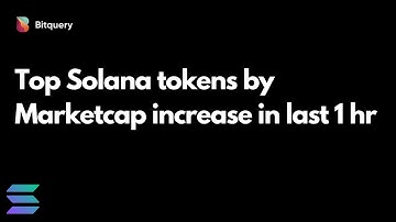 How to get Top Solana tokens by Marketcap increase in last 1 hr | Bitquery Solana API