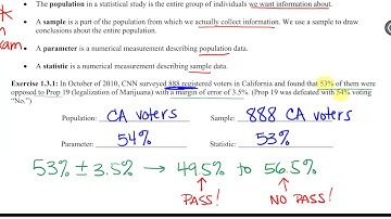 Math 119 Video Lecture - 1.3 Populations & Samples