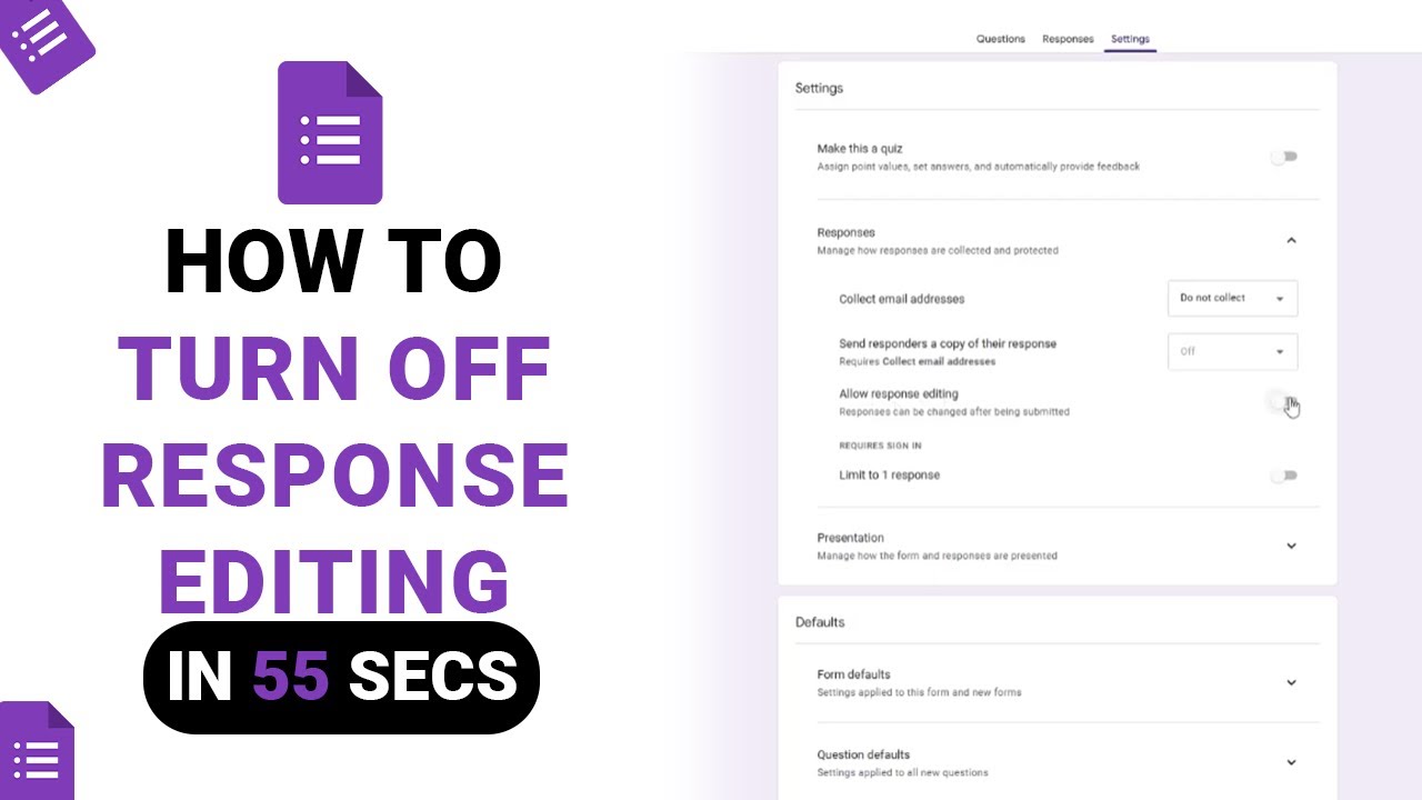 How to Turn Off Response Editing on Google Form [NEW] - YouTube