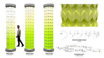 Parametric Script Column Tile Array Using Grasshopper for Rhino 3D #grasshopper #parametric