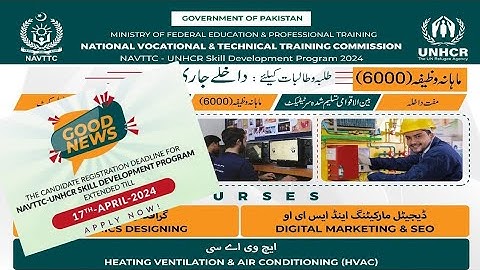 How to Apply NAVTTC UNHCR Skill Development Program 2024.